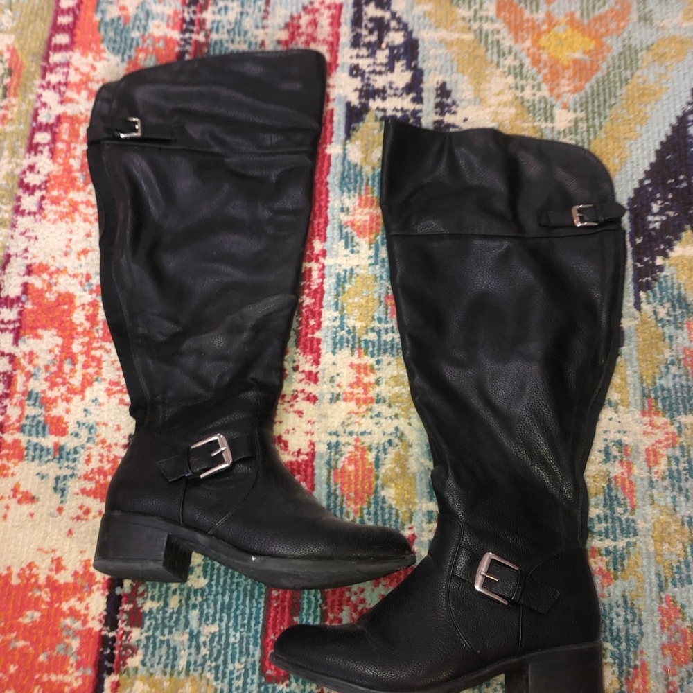 9W black over the knees boots